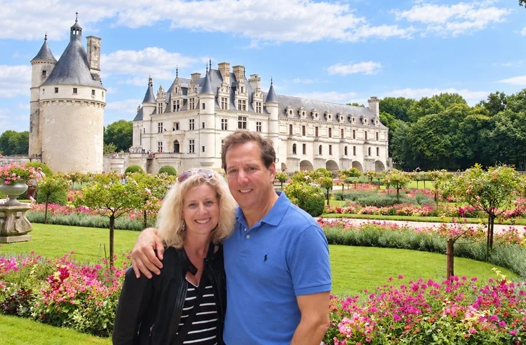 Rick and Tracey at a French château