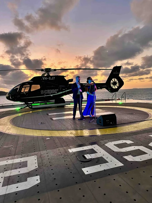 Open-air performance on the helideck