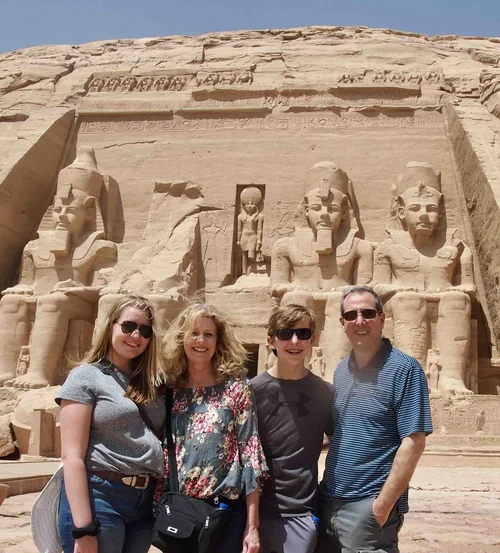 Rick and Tracey with their children in Egypt