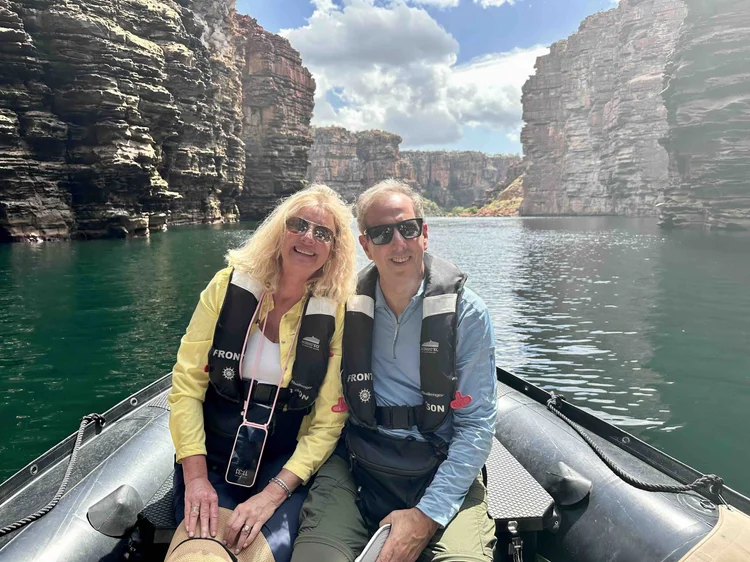 Rick and Tracey Hazan at King George River, Australia