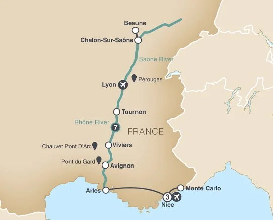 Sensations of Lyon & Provence Map