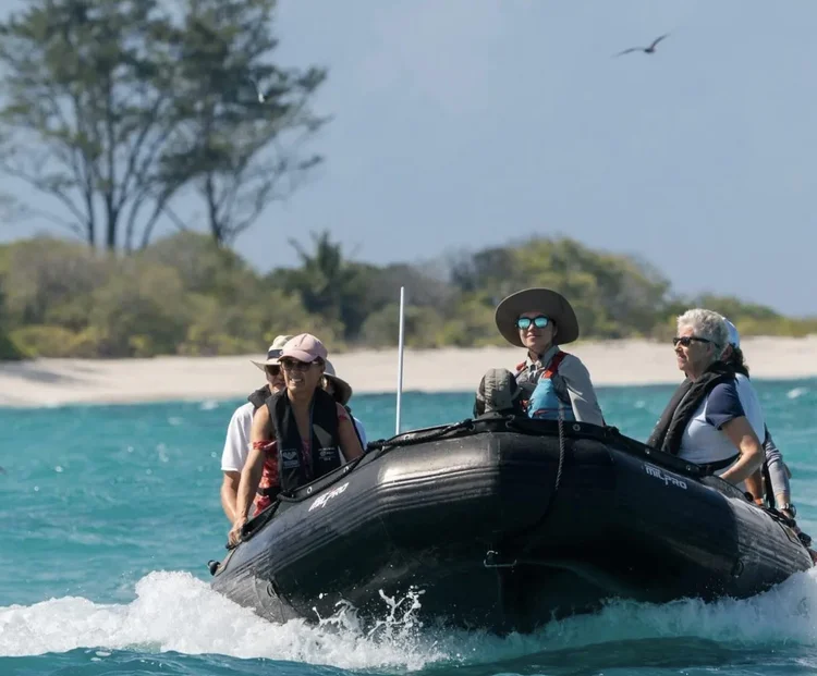 Guests bundled up for a Zodiac landing