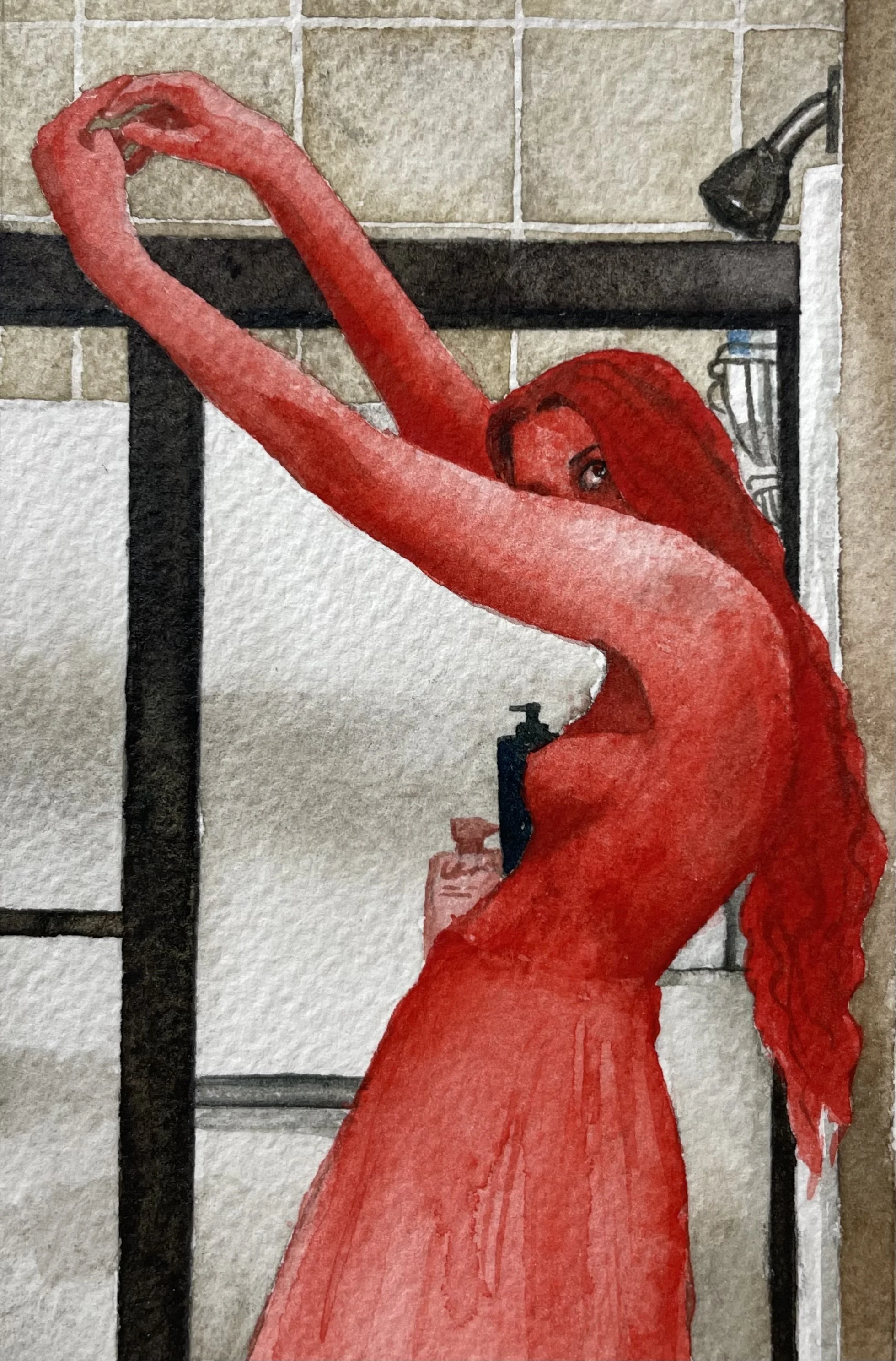   Intention,   2025, watercolor and watercolor pencil on Arches color press paper, 9.5 in. x 7.5 in.