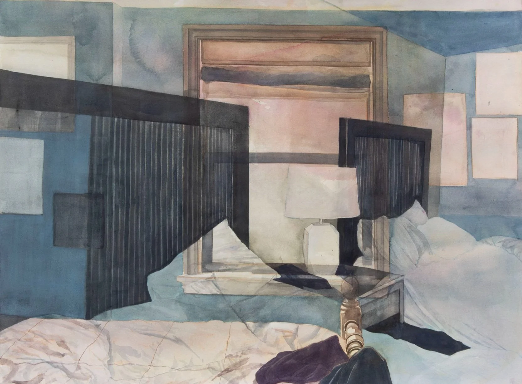 "San Francisco Hotel," watercolor on Rives BFK paper, 22 in. x 30 in., 2024.