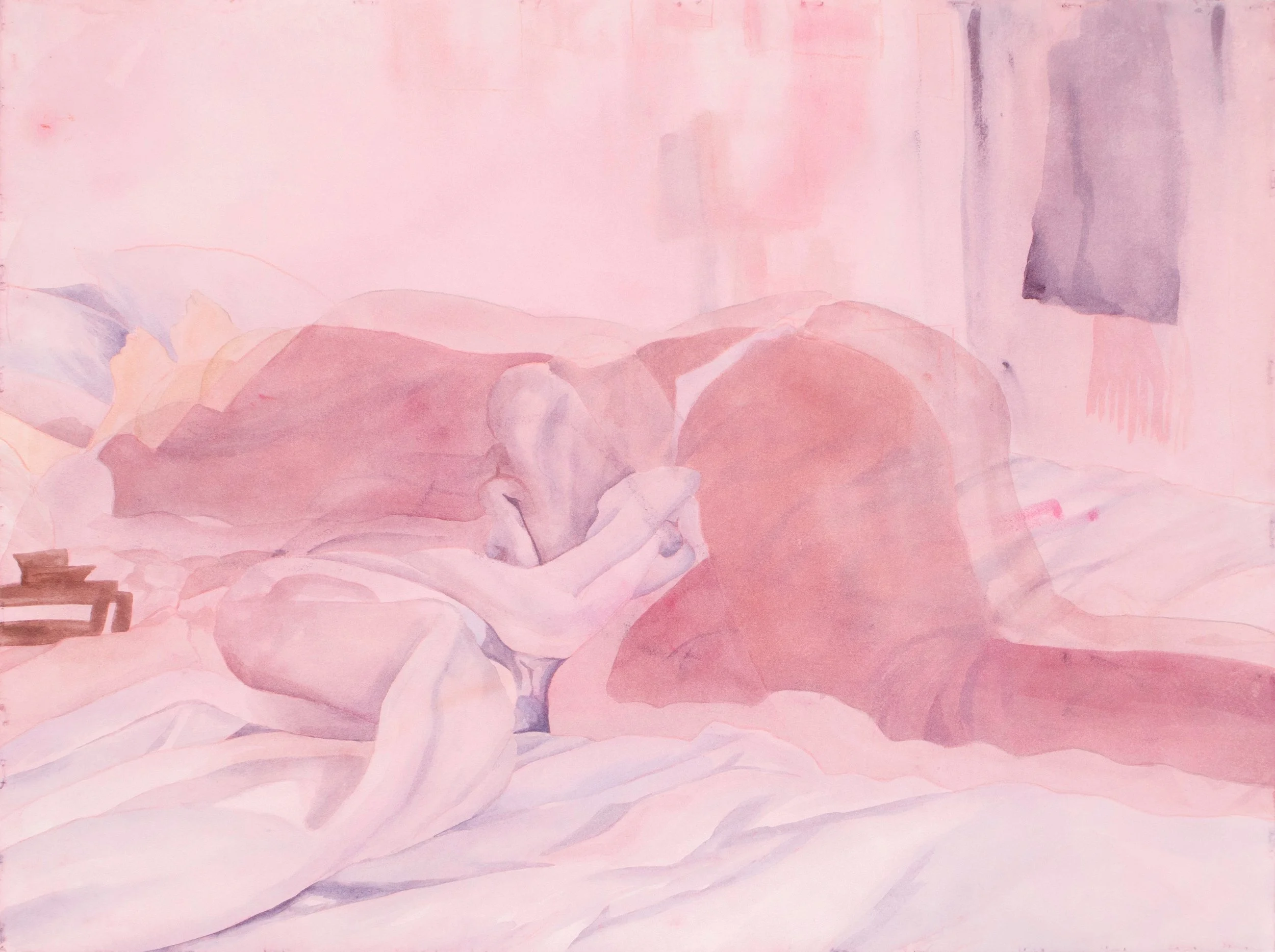   Soft,   2025, watercolor and watercolor pencil on Rives BFK paper, 22 in. x 30 in.