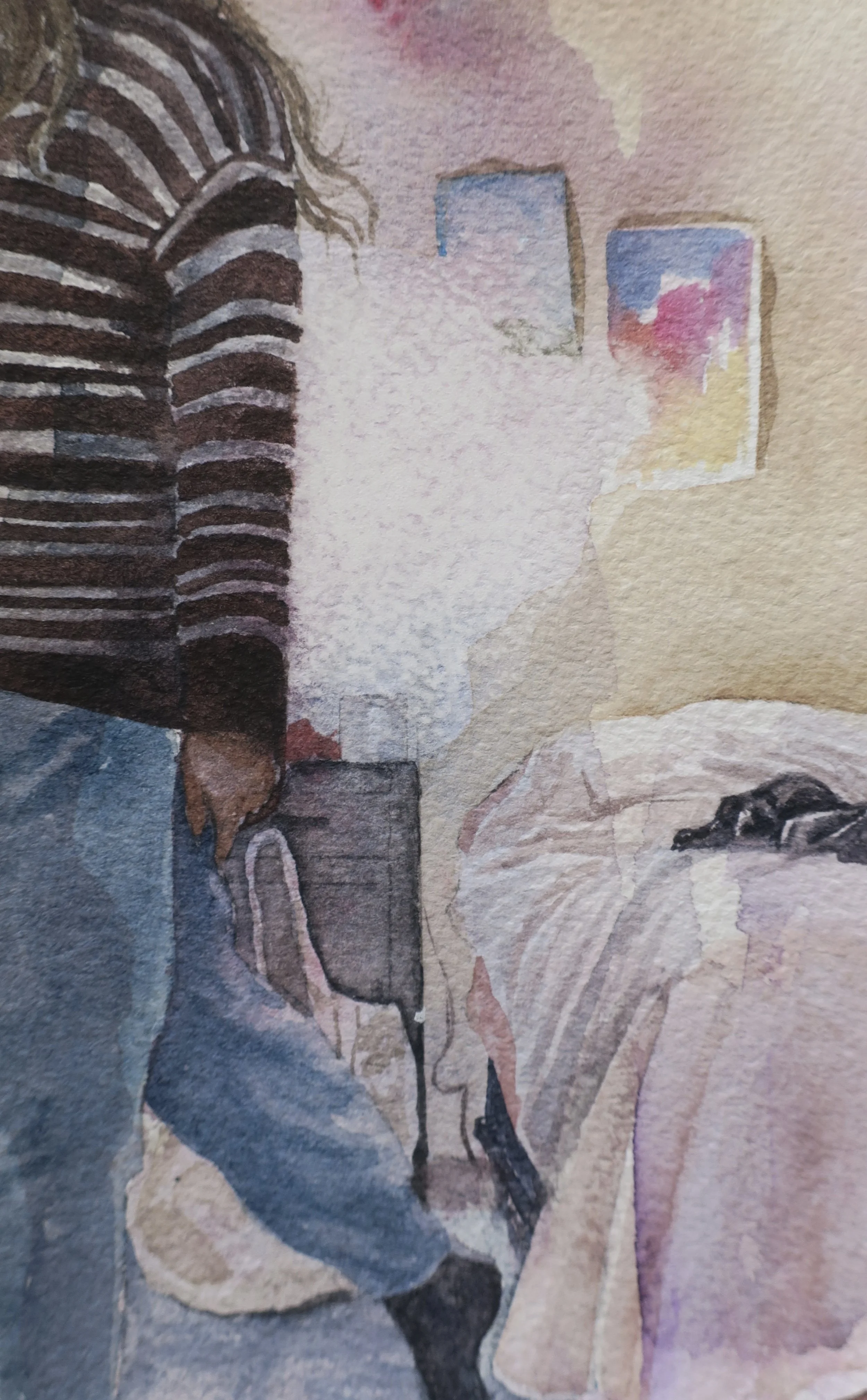   Departure,   2025, watercolor on Arches cold press paper, 3 in. x 5 in.