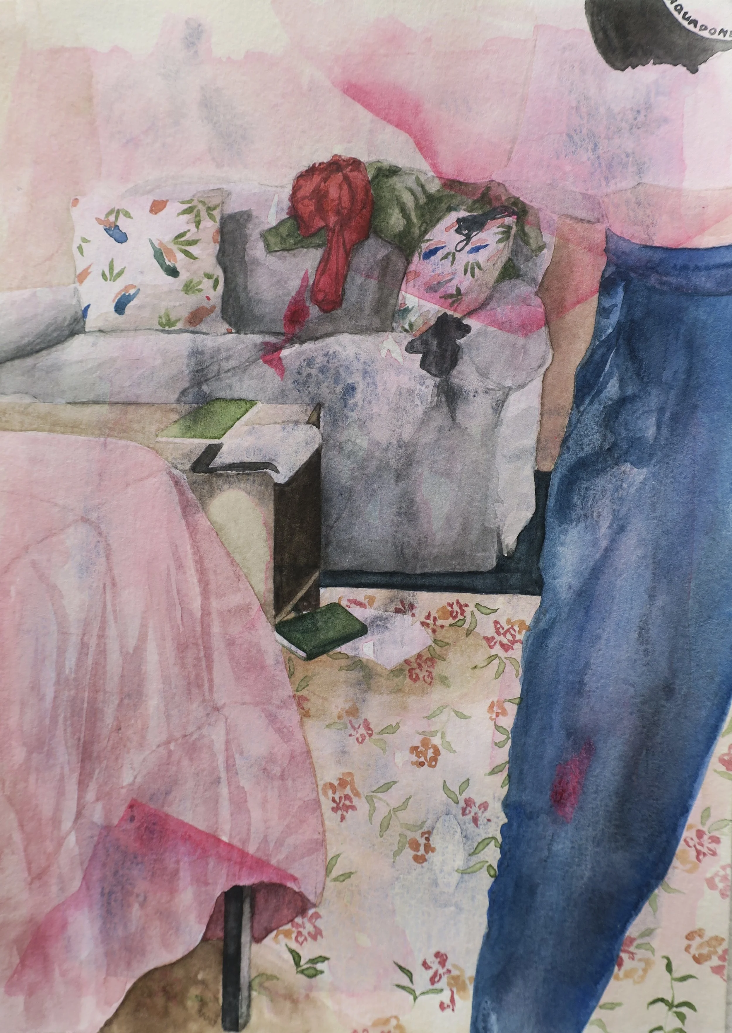   Scattered,   2025, watercolor on Arches cold press paper, 7 in. x 10 in.