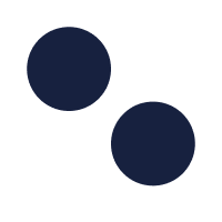 Two dark-colored circular objects on a white background