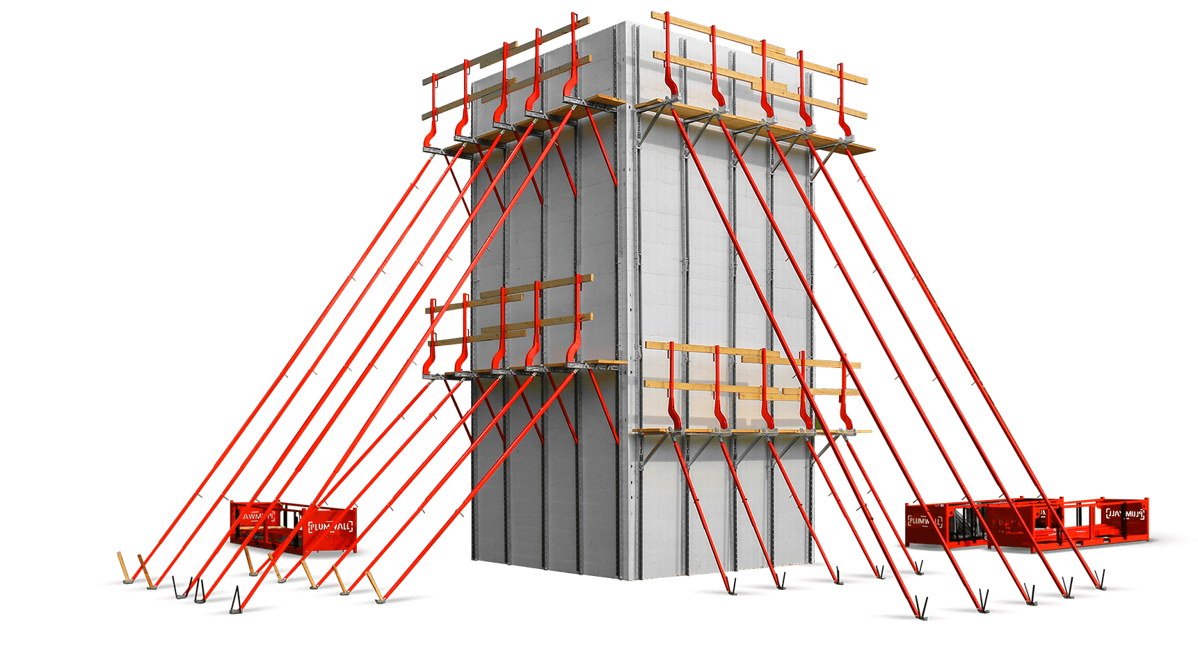 Plumwall Tall-Wall Adapter ICF Bracing System