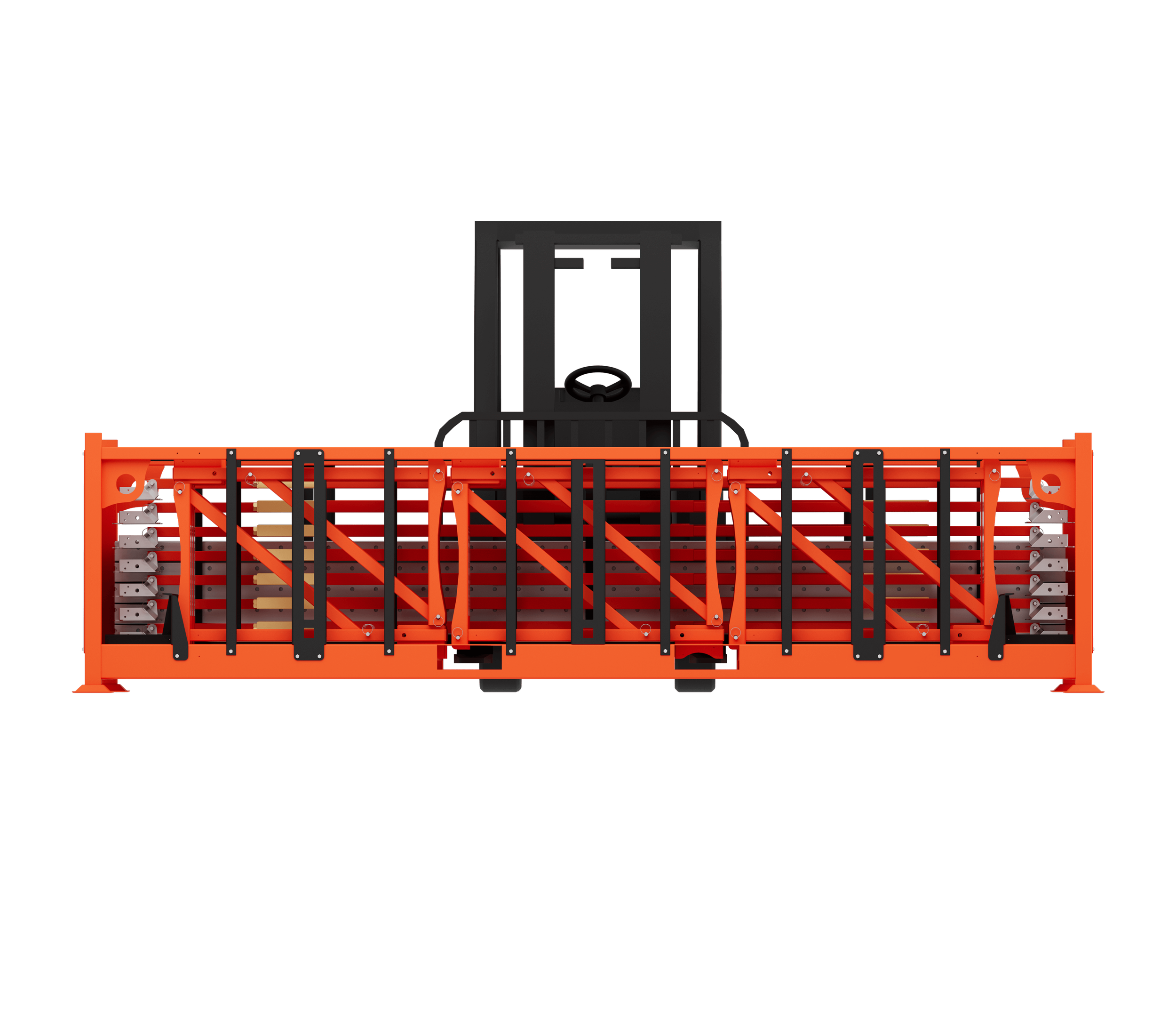 Plumwall ICF Brace Crates being moved by forklift