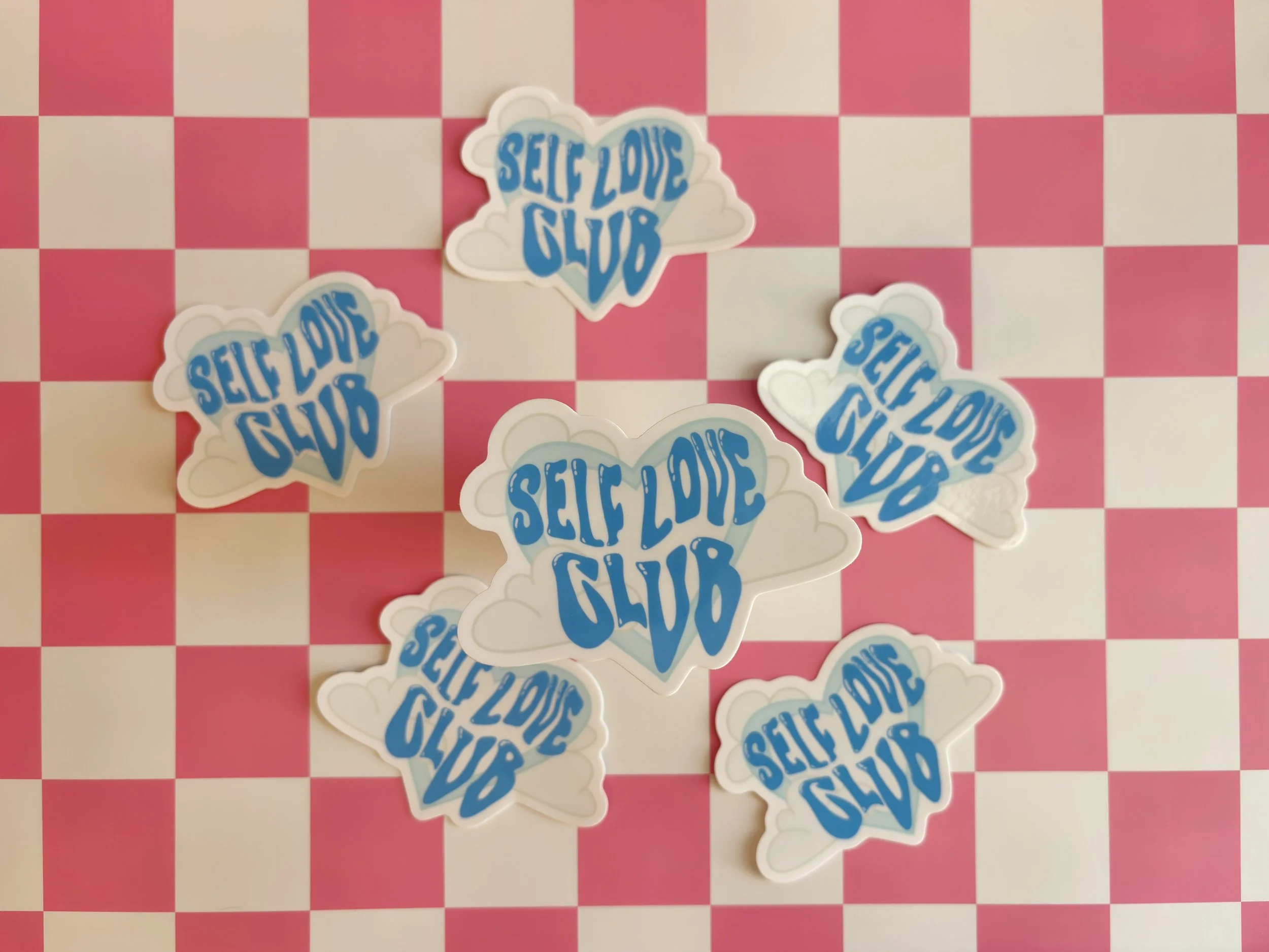 "Self Love Club" Cloudy Heart Sticker
