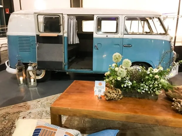 new york bella, our vw bus attending the city harvest gala at the lighthouse, pier 60, nyc vw photo bus setup