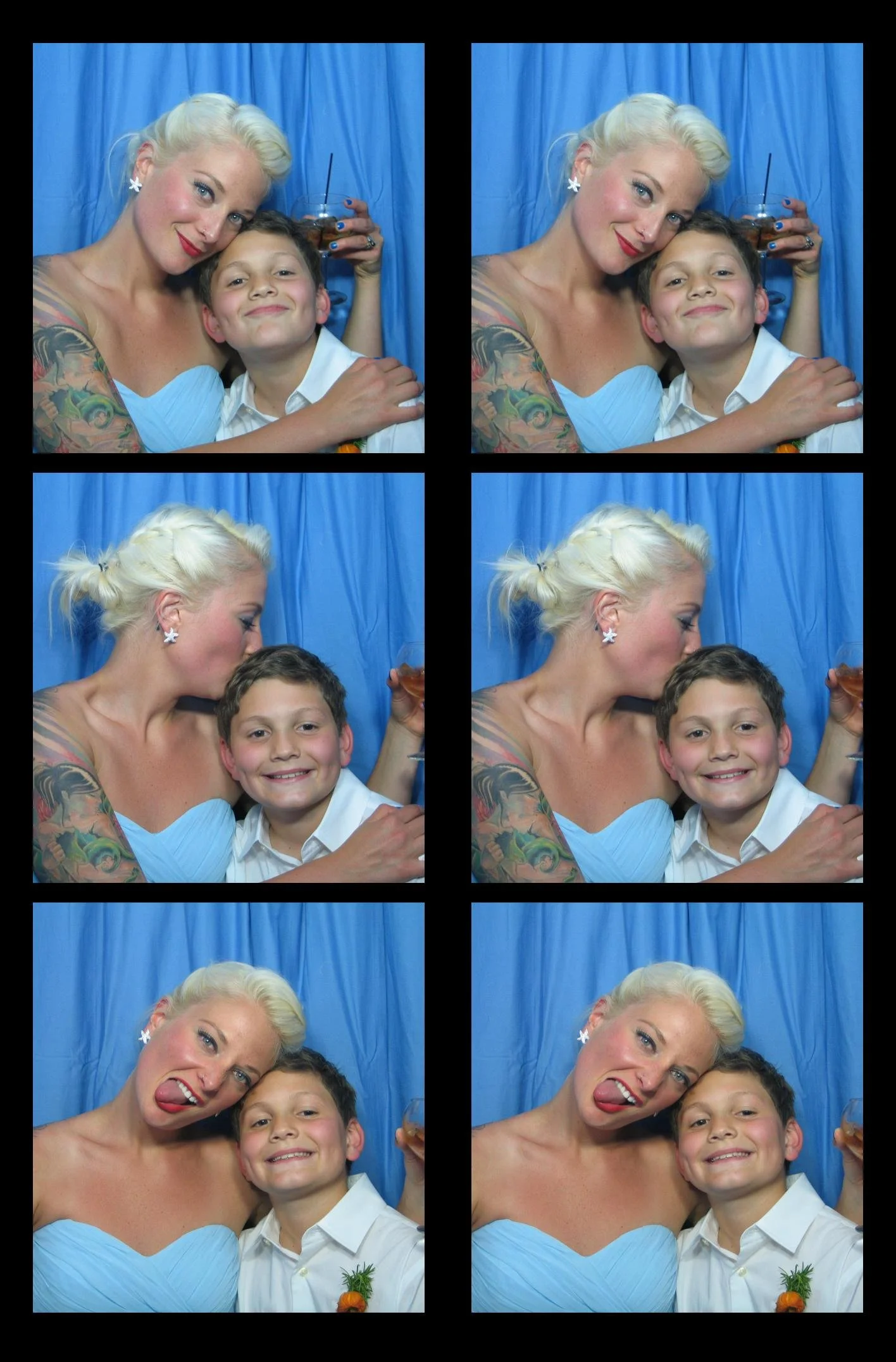 connecticut photo strip hall of fame 2013 #3 blue background photo strips mother and son