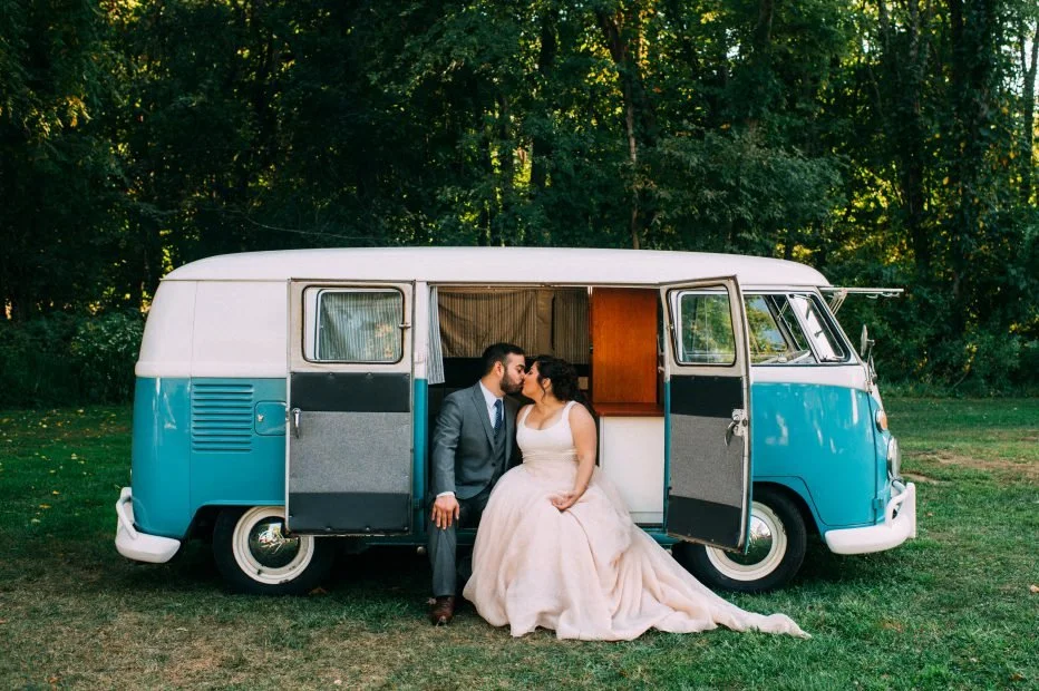 VW Bus at a Fall Wedding in NJ