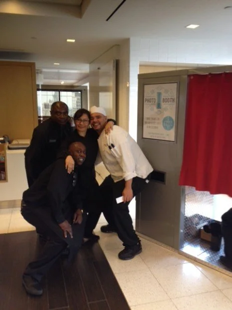 Our portable photo booth with Flik Catering Services in NYC