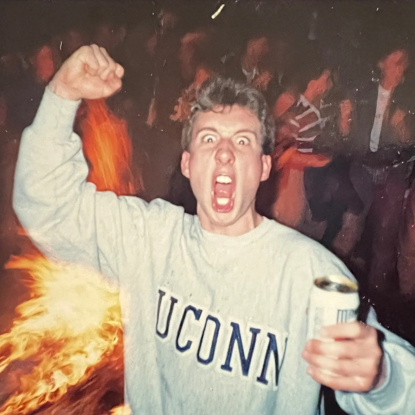 1990 in the Jungle quad after Tate George hit "The Shot." Feeling the same way tonight. Let's GO HUSKIES!!!! #UConnNation #Bleedblue