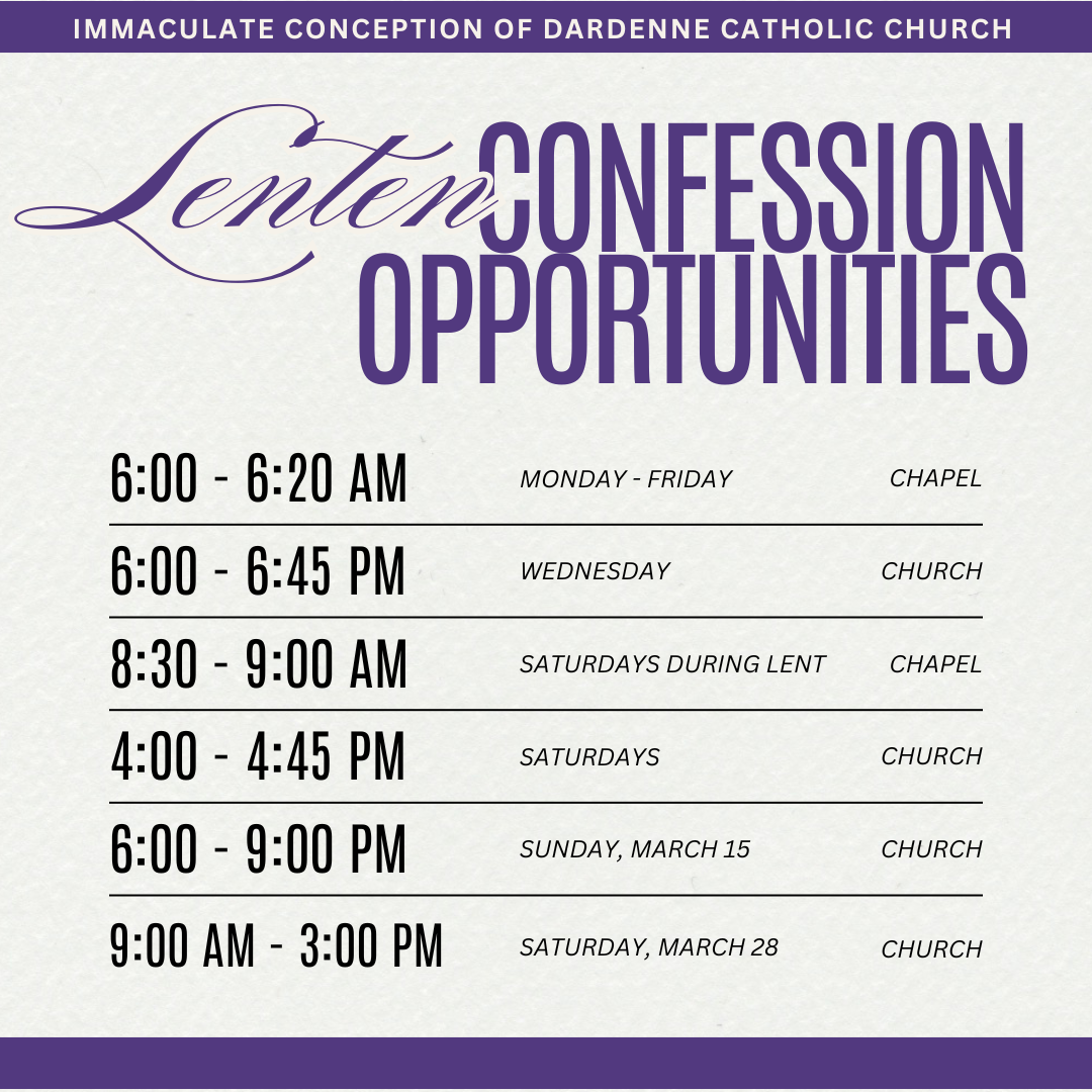 Lenten Confession Opportunities