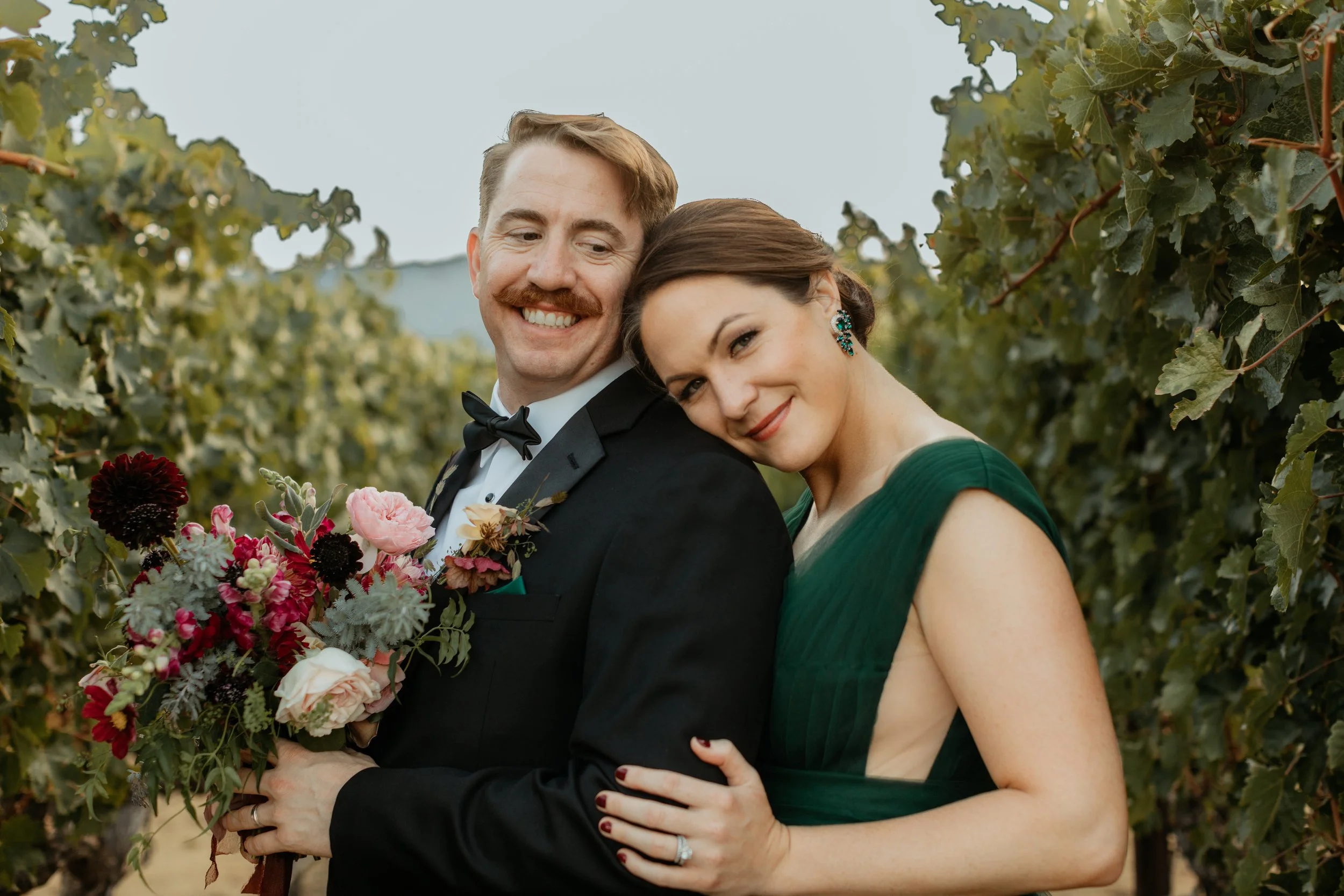 Married in the vineyards of California wine country.
