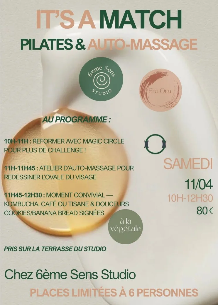Événement Pilates et Auto-massage chez 6ème Sens Studio le 11 avril