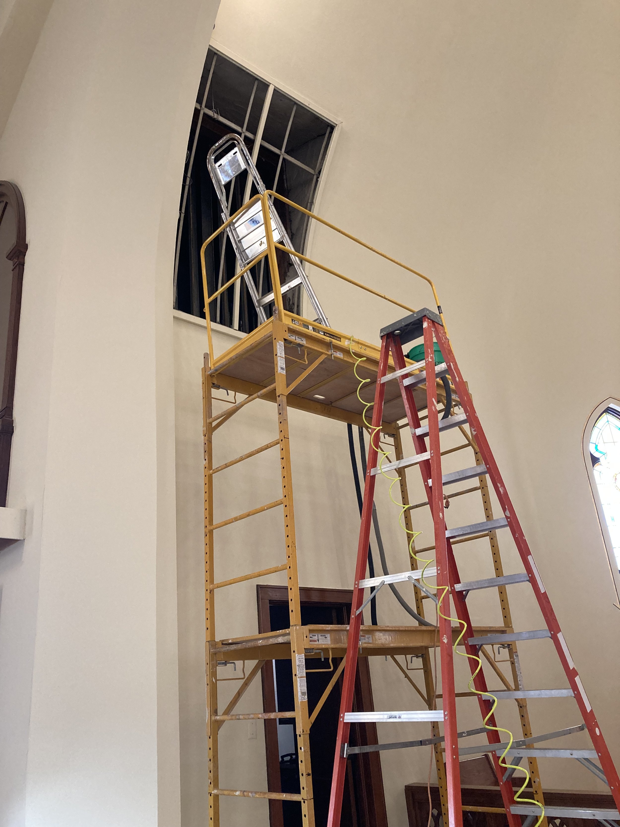 Our Savior’s Lutheran Church restoration, Historical Restoration, gilding, gold leafing, moulding, painting, masonry repair by Custom Artisan Finishes in Omaha, Nebraska 