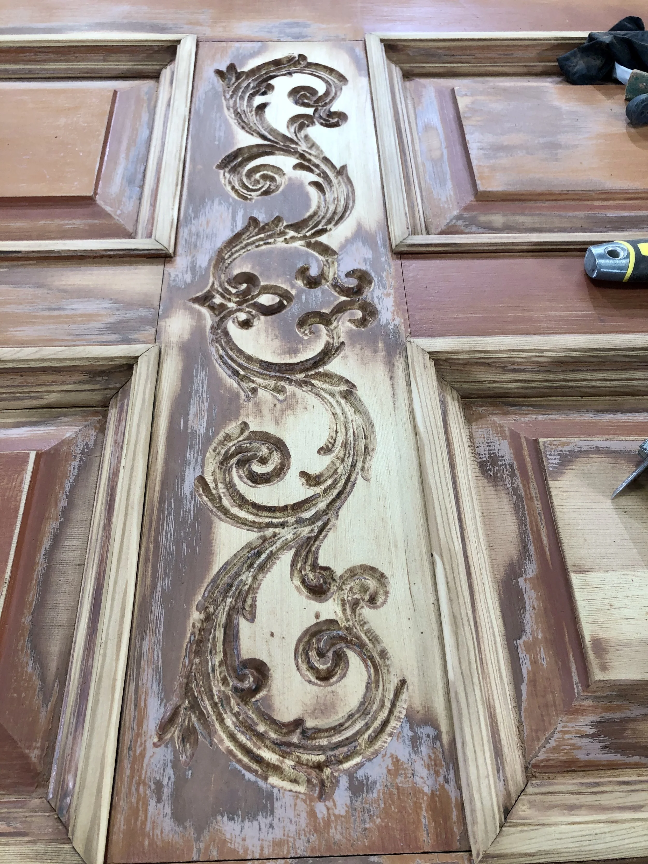 Residential Door Restoration, furniture restoration, by Custom Artisan Finishes in Omaha, Nebraska