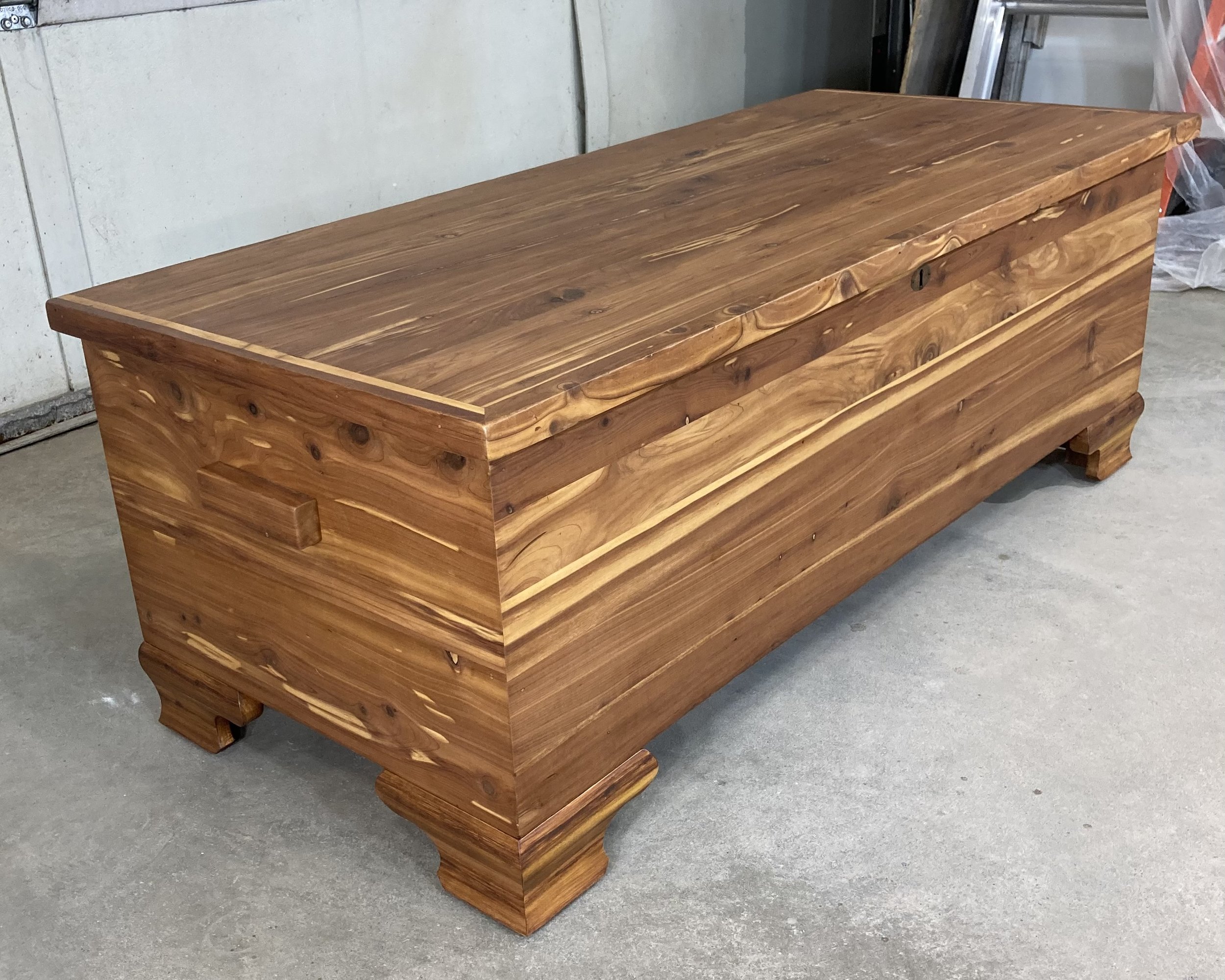 Cedar trunk restoration, furniture restoration by Custom Artisan Finishes in Omaha, Nebraska 