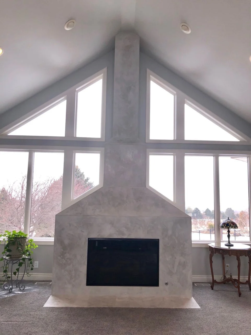 Residential fireplace finish by Custom Artisan Finishes in Omaha, Nebraska 