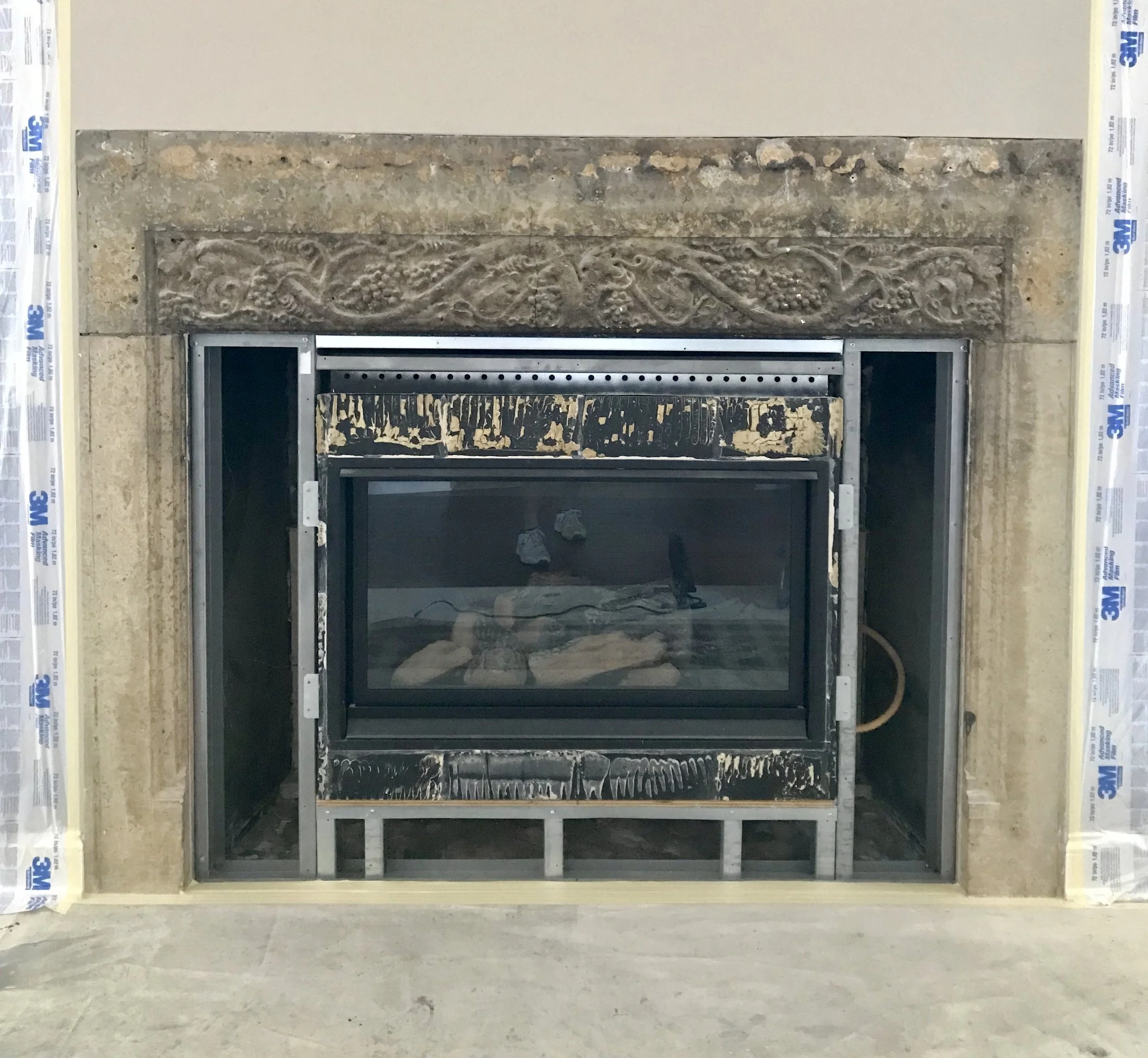 Residential fireplace finish by Custom Artisan Finishes in Omaha, Nebraska 