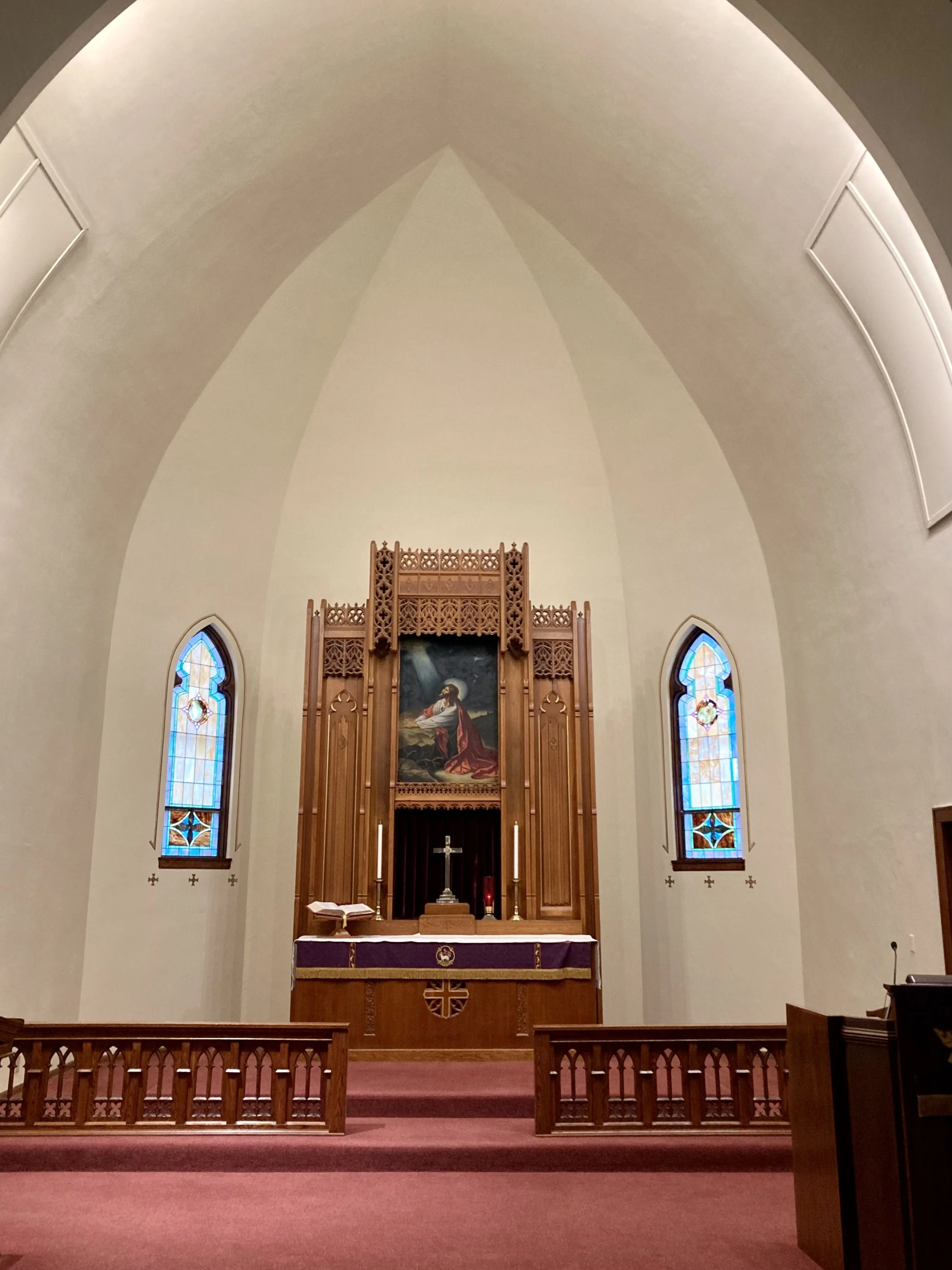 Our Savior’s Lutheran Church restoration, Historical Restoration, gilding, gold leafing, moulding, painting, masonry repair by Custom Artisan Finishes in Omaha, Nebraska 
