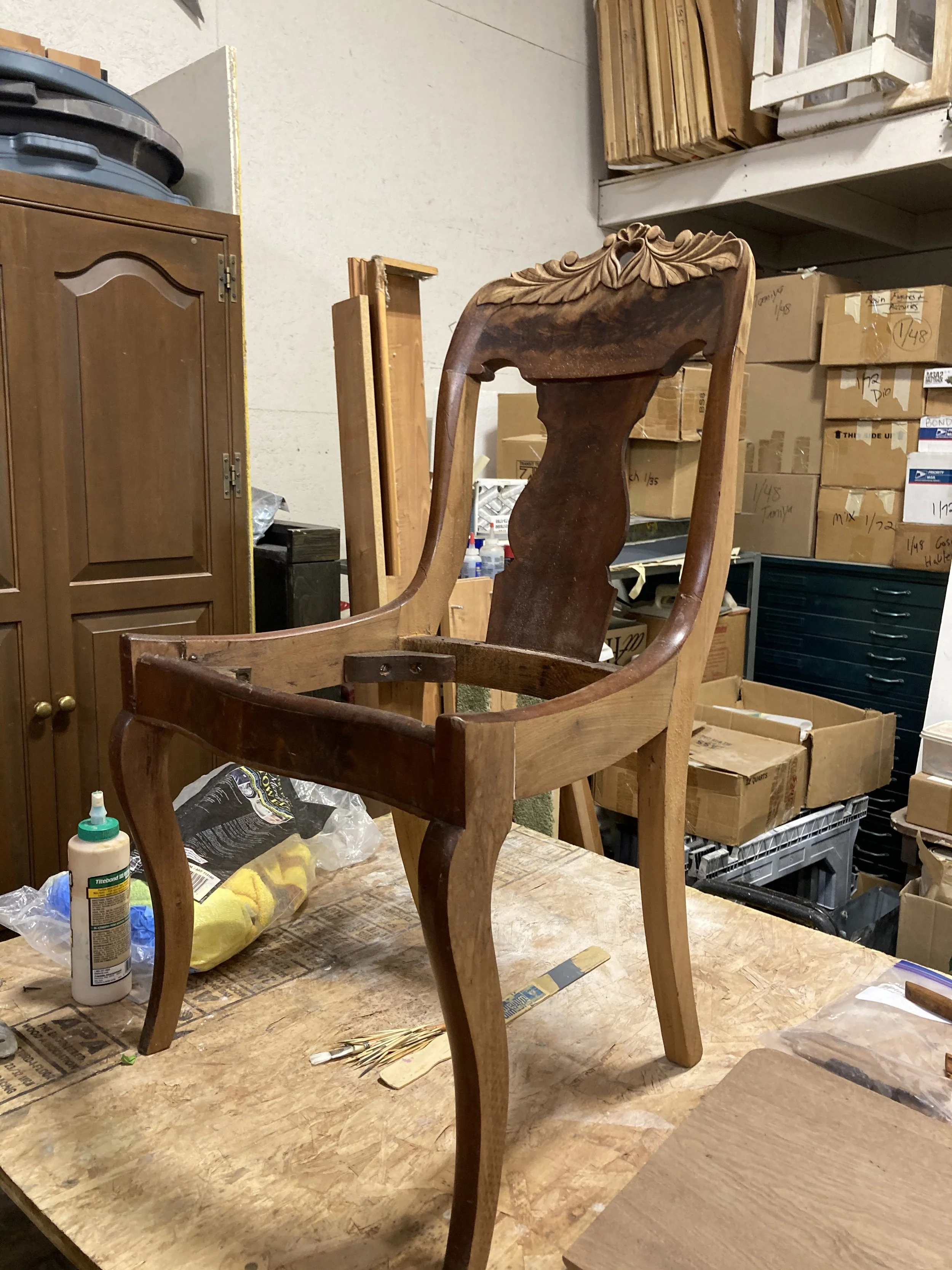 Historical furniture restoration by Custom Artisan Finishes in Omaha, Nebraska