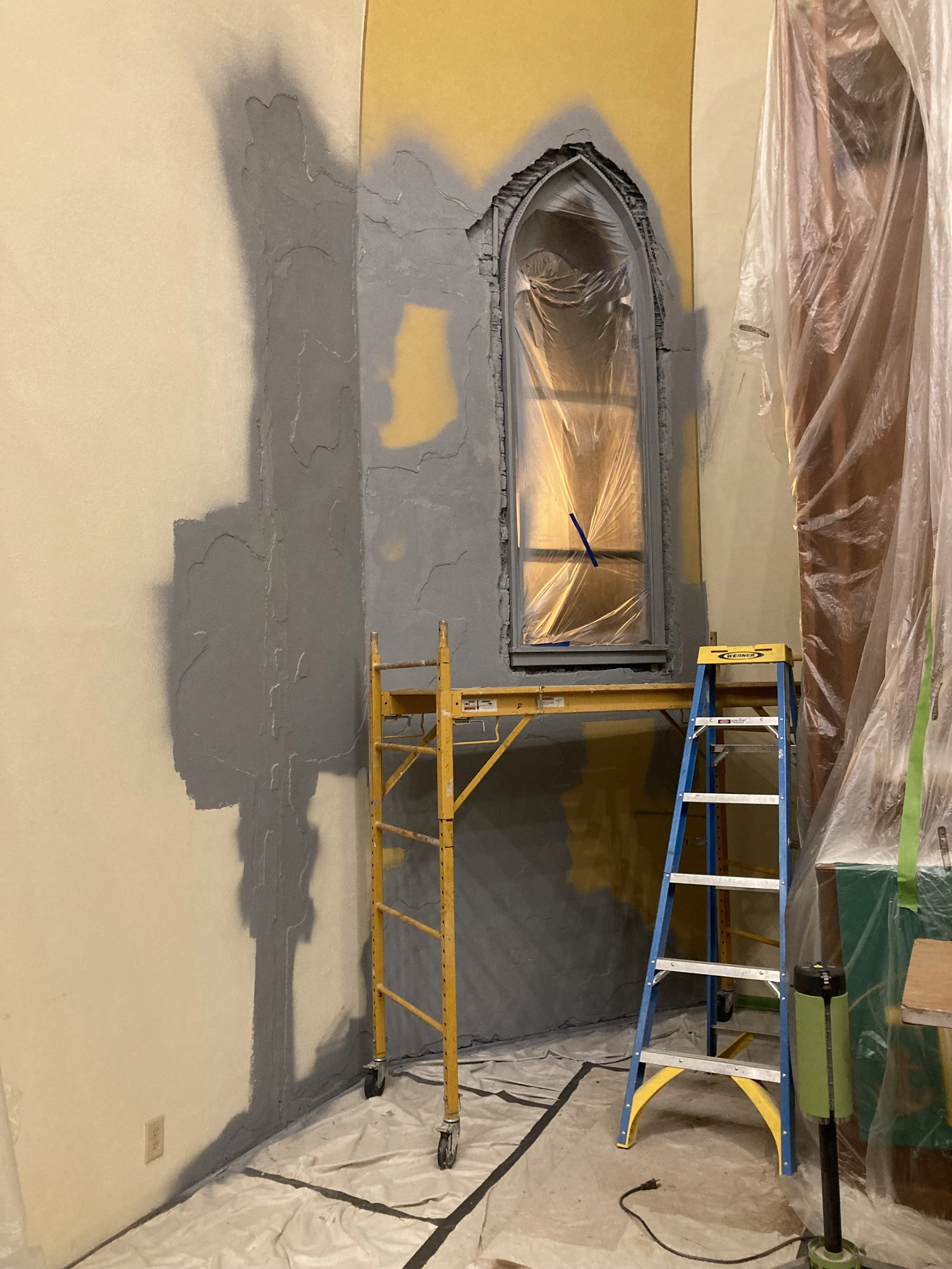 Our Savior’s Lutheran Church restoration, Historical Restoration, gilding, gold leafing, moulding, painting, masonry repair by Custom Artisan Finishes in Omaha, Nebraska 