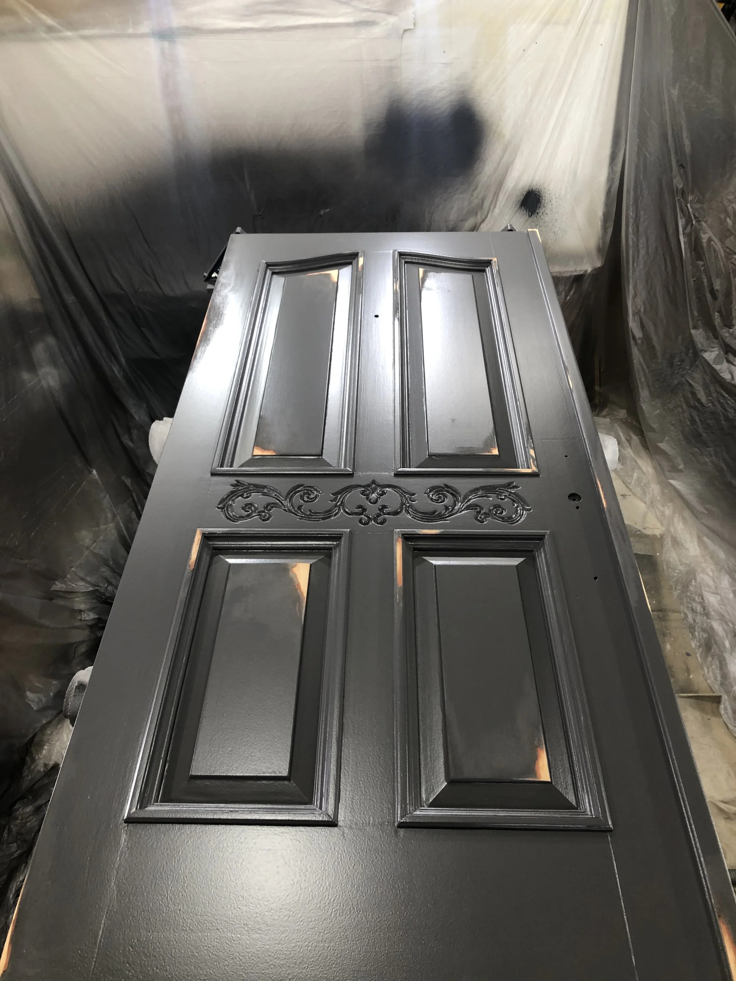 Residential Door Restoration, furniture restoration, by Custom Artisan Finishes in Omaha, Nebraska