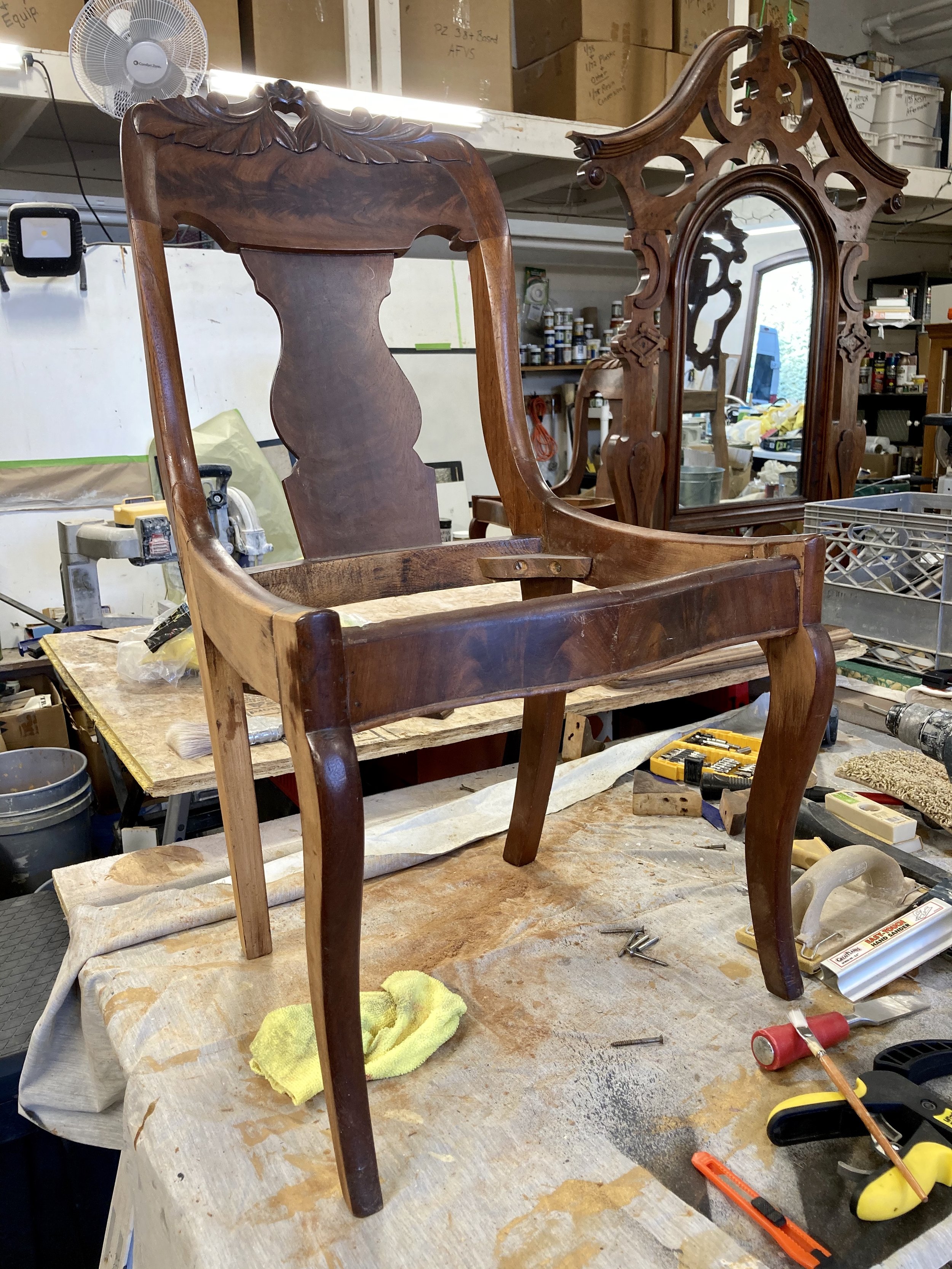 Historical furniture restoration by Custom Artisan Finishes in Omaha, Nebraska