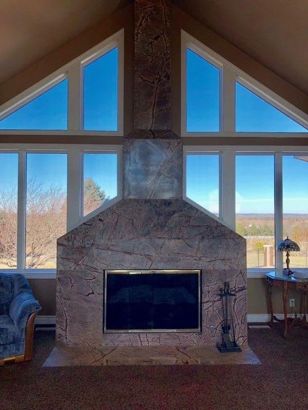 Residential fireplace finish by Custom Artisan Finishes in Omaha, Nebraska 