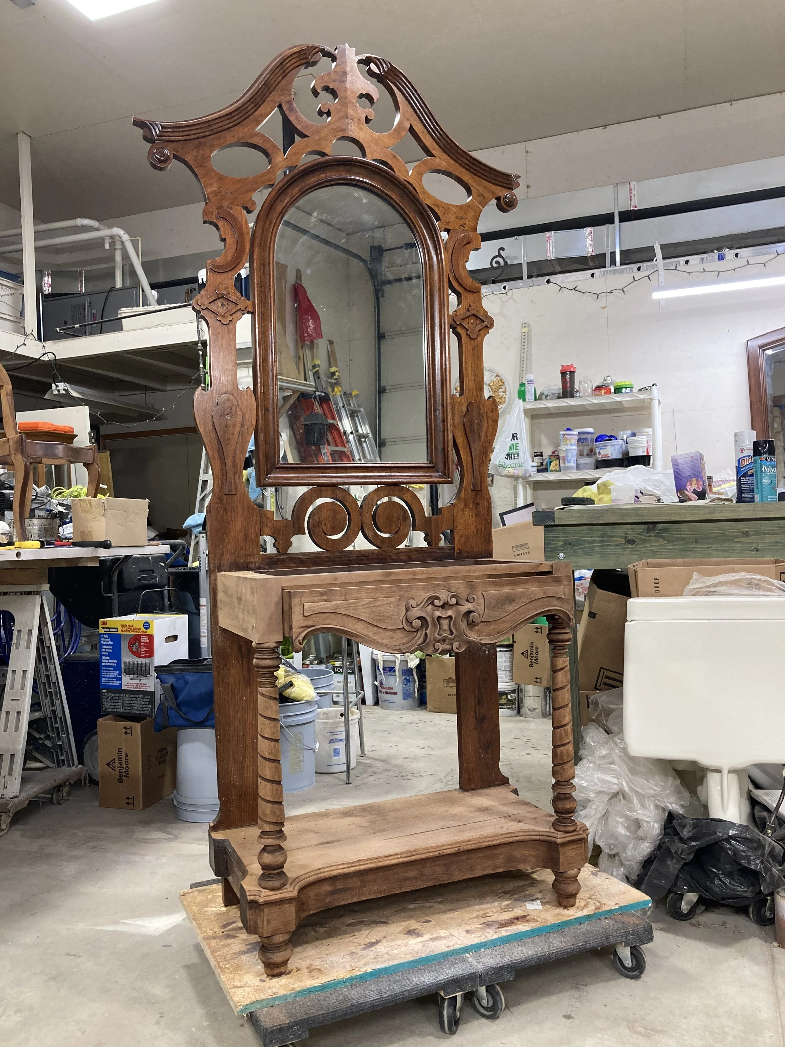 Historical furniture restoration by Custom Artisan Finishes in Omaha, Nebraska