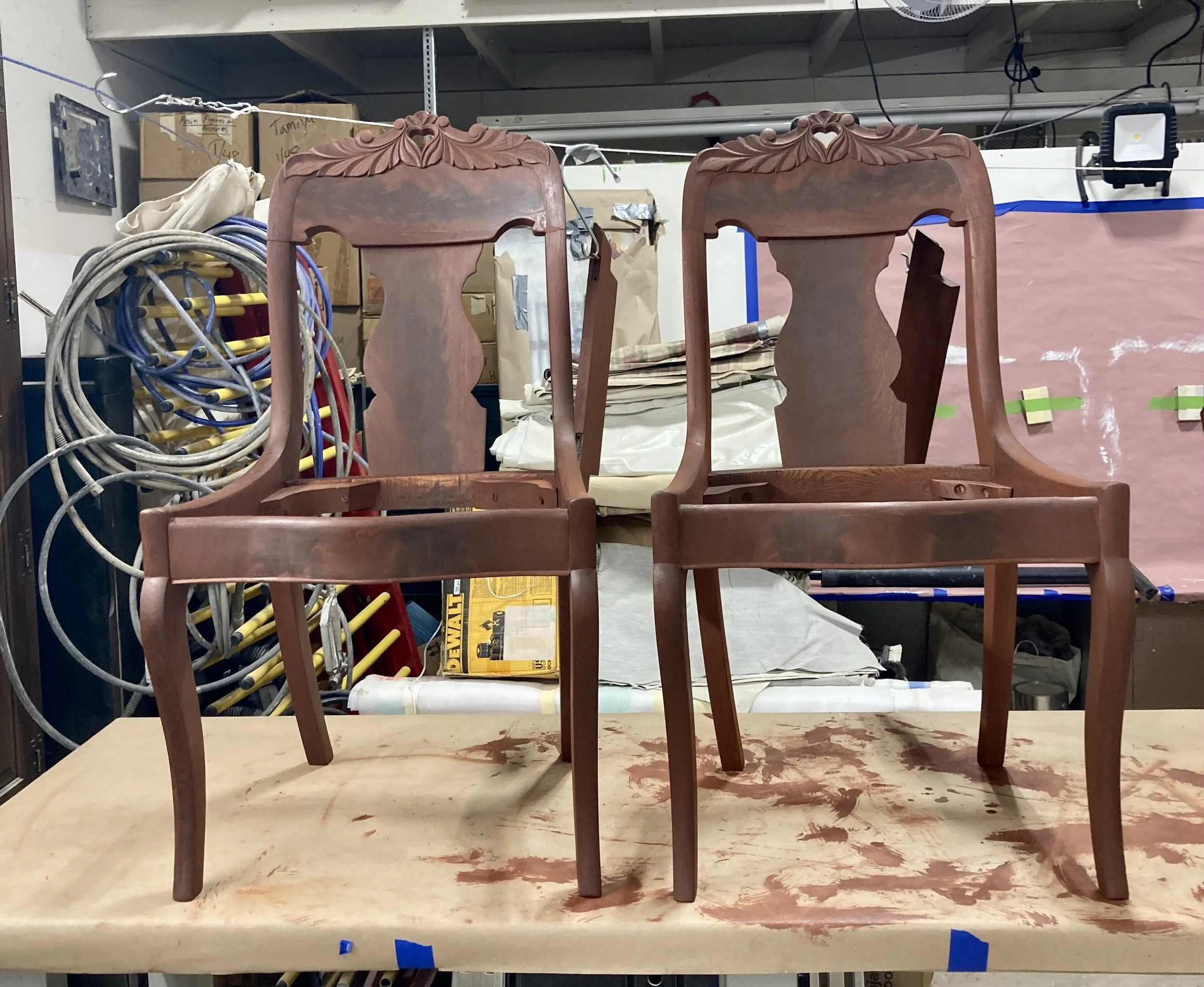 Historical furniture restoration by Custom Artisan Finishes in Omaha, Nebraska