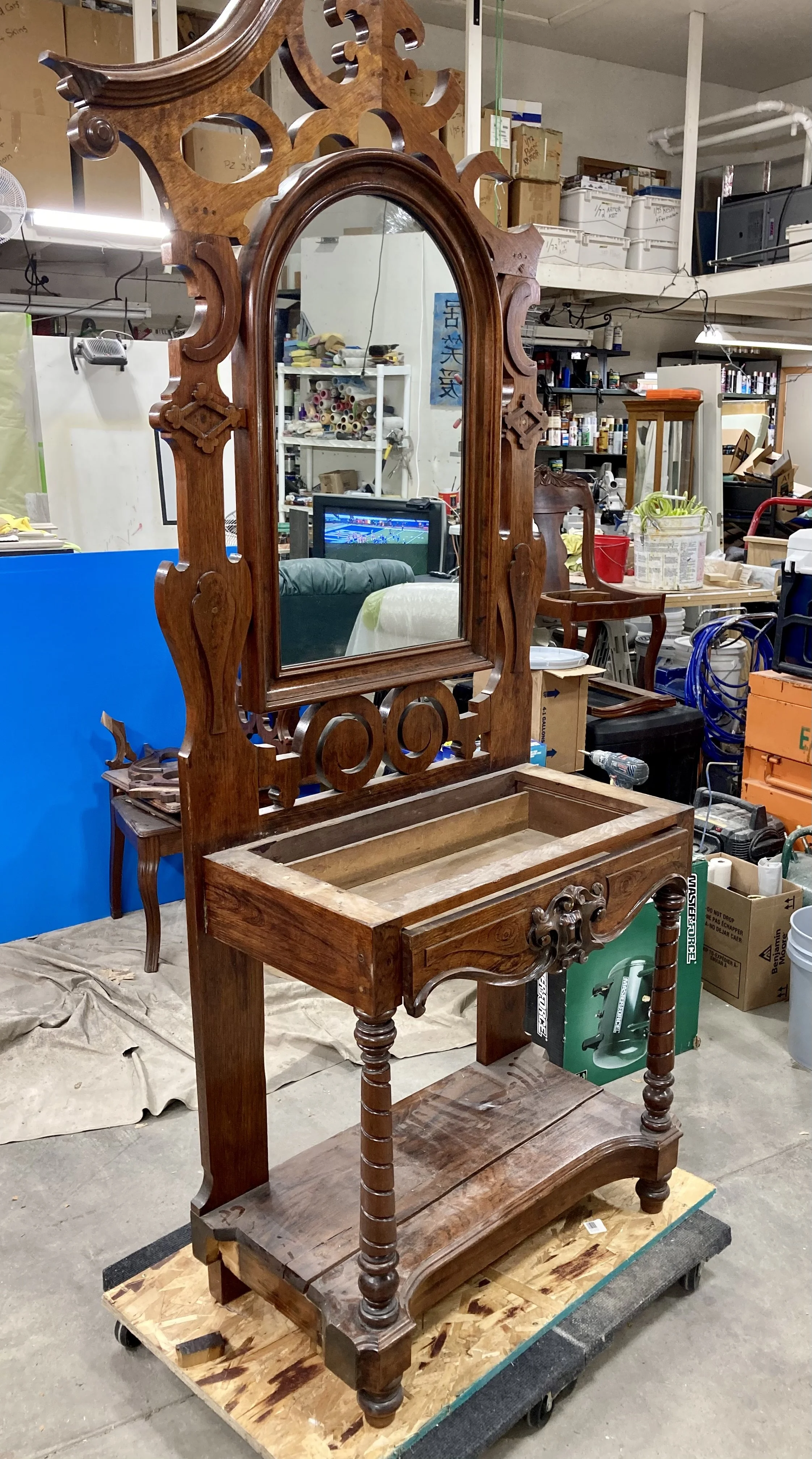 Historical furniture restoration by Custom Artisan Finishes in Omaha, Nebraska