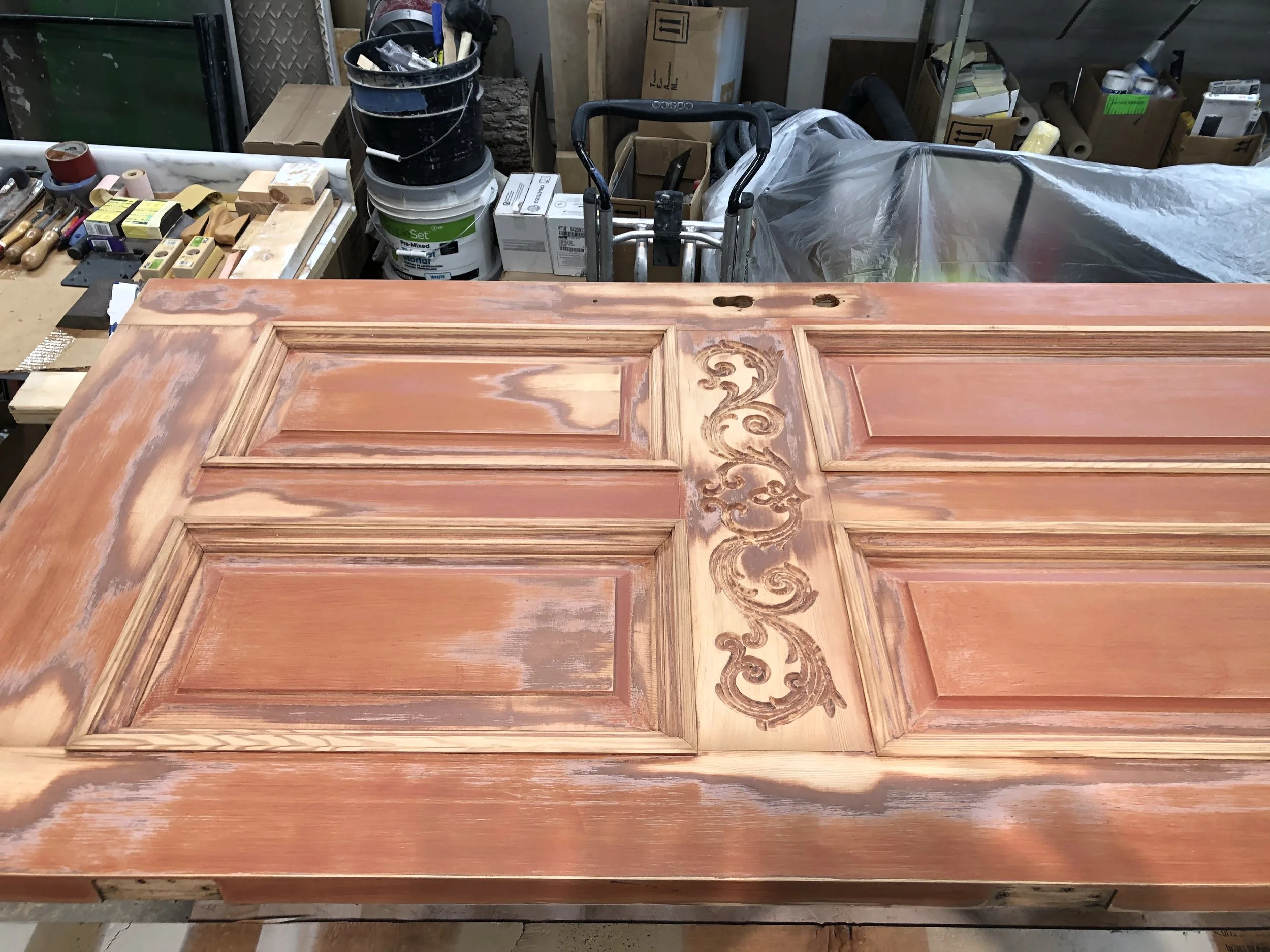 Residential Door Restoration, furniture restoration, by Custom Artisan Finishes in Omaha, Nebraska