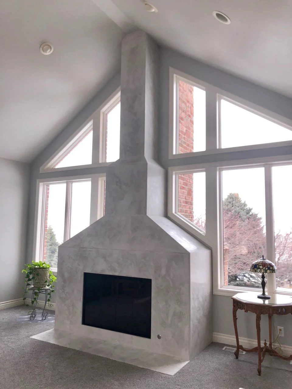 Residential fireplace finish by Custom Artisan Finishes in Omaha, Nebraska 