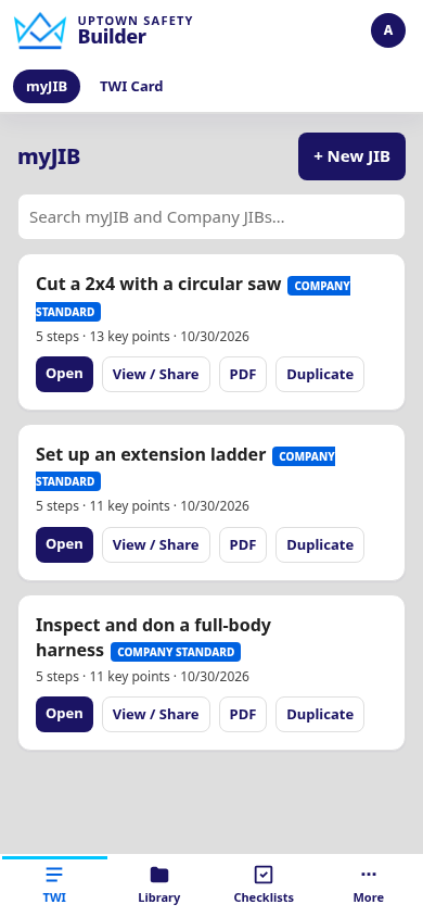 The Builder app on a phone