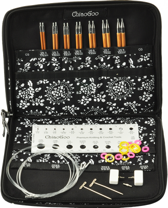 ChiaoGoo SPIN 5 in. IC Needle Set Bamboo Small US 2-8 2.75mm-5.00mm