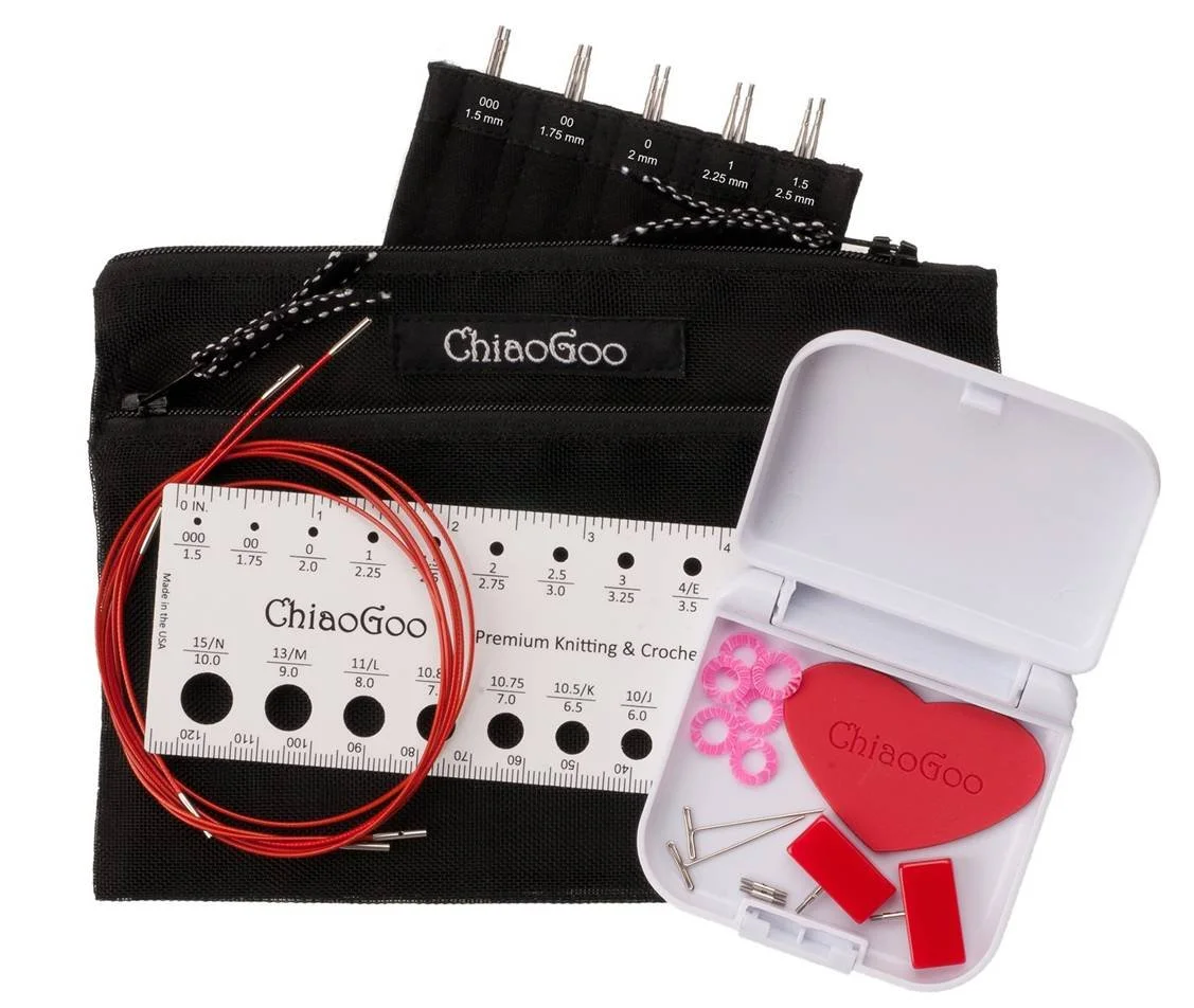 ChiaoGoo TWIST 5 in. IC Set Red Lace MINI US 000-1.5 1.50mm-2.50mm