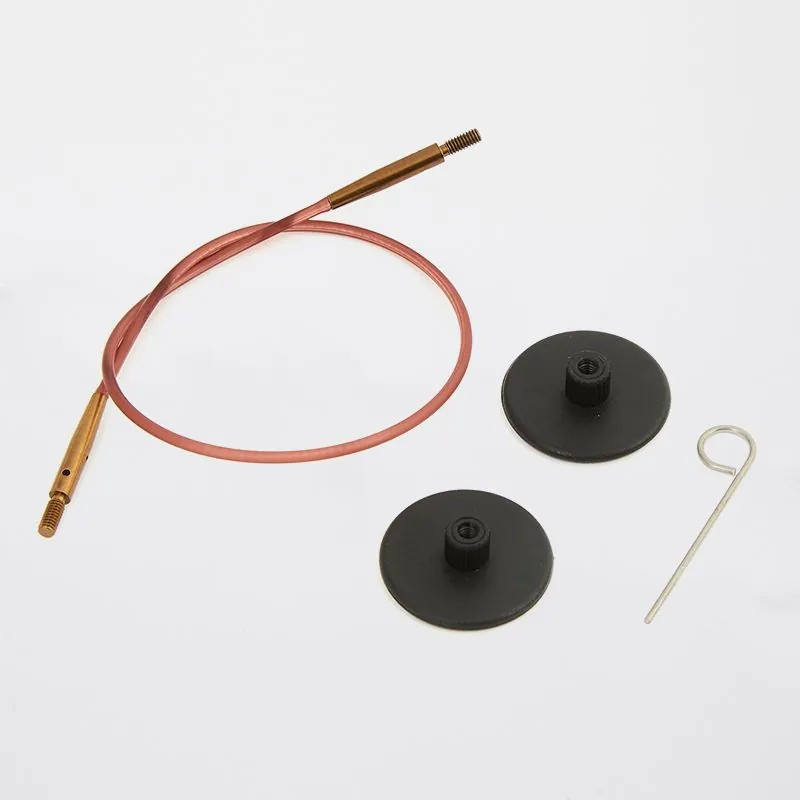 KnitPro Fixed Cable Ginger Brown Nylon Brown Connectors