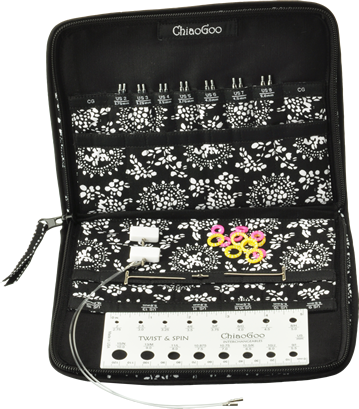 ChiaoGoo SPIN 4 in. IC Needle Set Bamboo Complete US 2-15 2.75mm-10.00mm