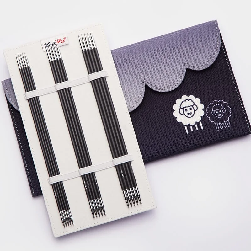 KnitPro Karbonz 6" (15cm) Double Pointed Needle Starter Set