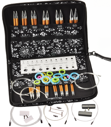 ChiaoGoo SPIN 5 in. IC Needle Set Bamboo Complete US 2-15 2.75mm-10.00mm