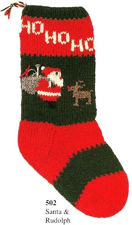 Candide Christmas Stocking Santa & Rudolph