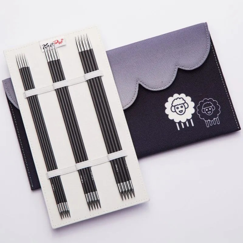 KnitPro Karbonz 8 in. (20cm) Double Pointed Needle Starter Set