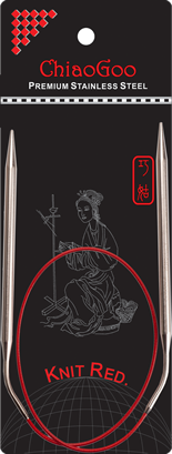 ChiaoGoo Fixed Circular Needles - KNIT RED - Stainless Steel