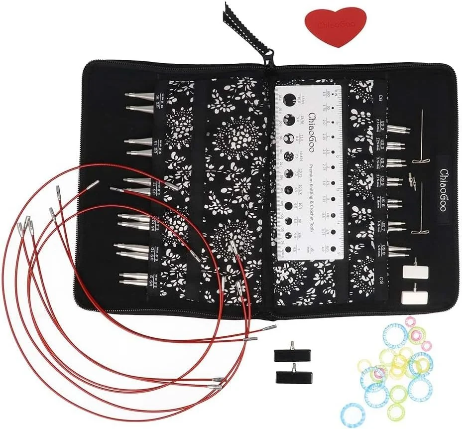 ChiaoGoo TWIST 4 in. IC Set Red Lace Complete US 2-15 2.75mm-10.00mm